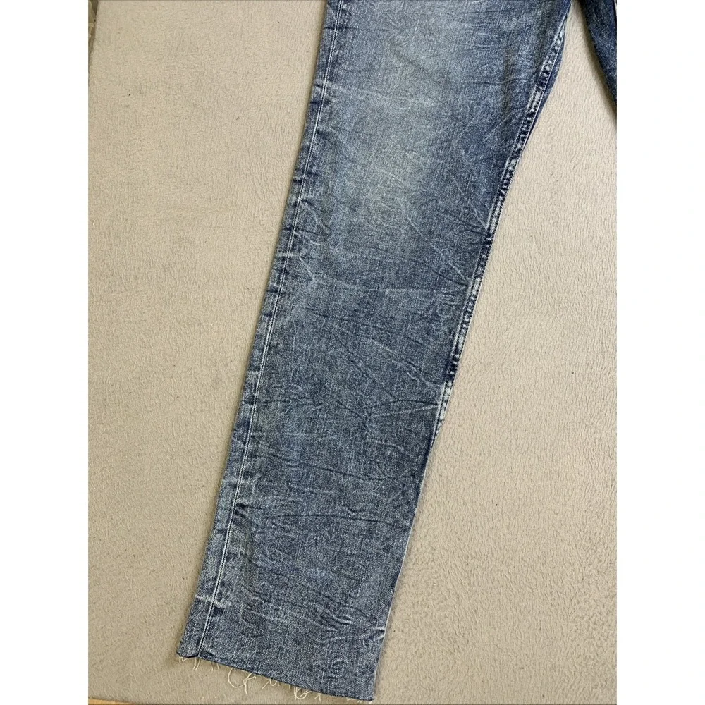 Hudson Holly Jeans Women's Size 31 Blue Denim Distressed‎ Button Fly Raw Hem